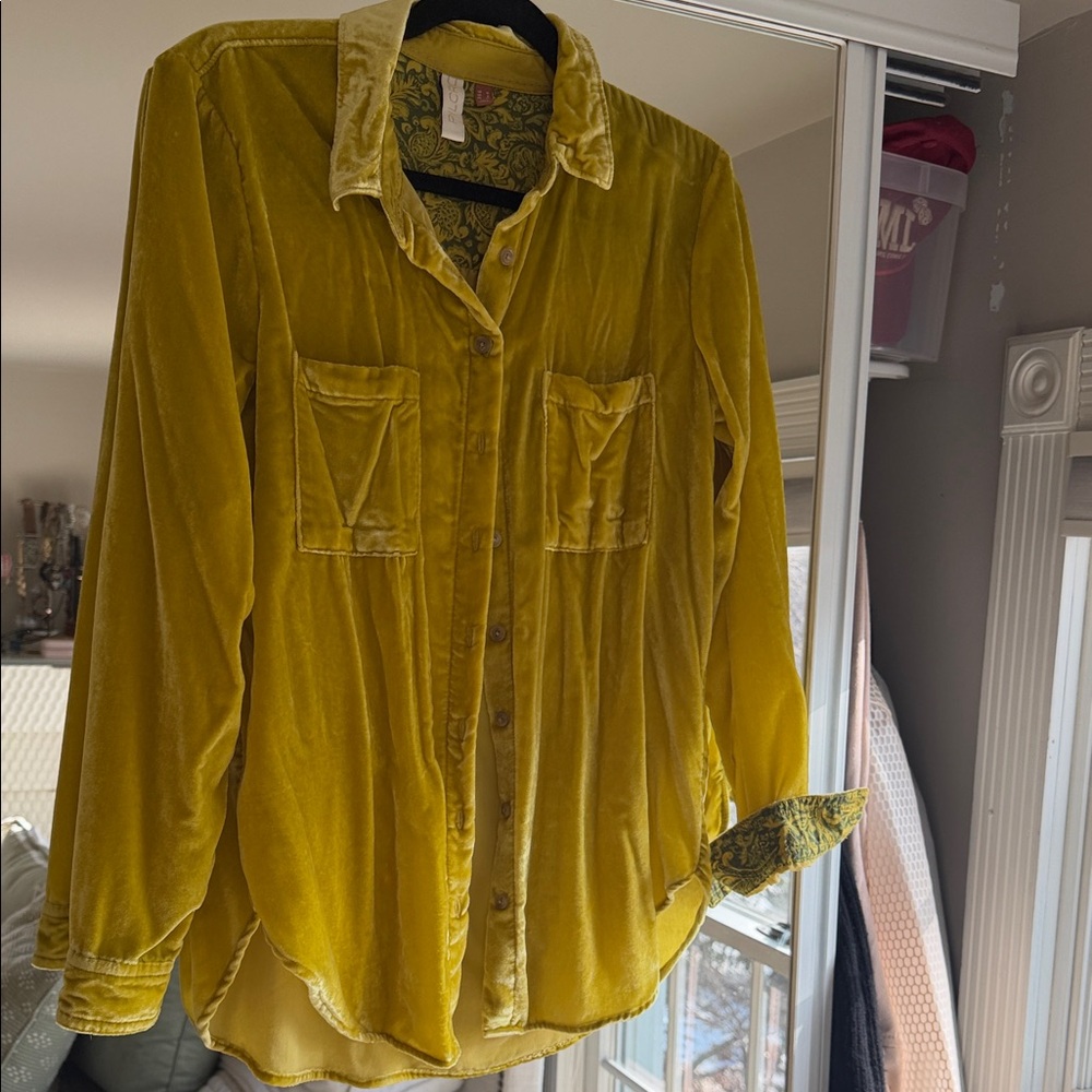 Pilcro Yellow Button Down Shirt
